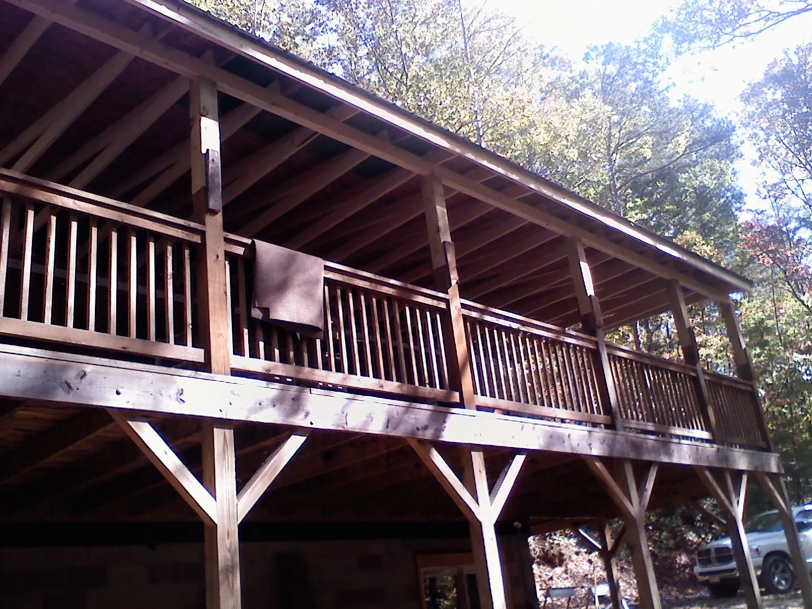Timber framing under a new elevated porch and deck — Roof Leak Repair in South Prairie by Roofing Brothers